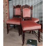 3 Victorian carved dining chairs  CONDITION: Please Note -  we do not make reference to the