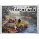 Metal sign- "Fishing with Grandad" CONDITION: Please Note -  we do not make reference to the