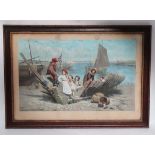 Late Victorian School
Chromolithograph
Children playing in an old Ship wreck on a beach
Image 16 x