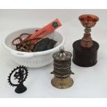 A quantity of assorted Religious items, brass, bronze, soapstone, Arunachala hill stones, etc.