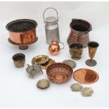 Box of assorted copper and brass
 CONDITION: Please Note -  we do not make reference to the