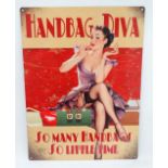 A metal sign " Handbag Diva" CONDITION: Please Note -  we do not make reference to the condition