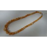 Vintage costume jewellery : A graduated bead necklace, the beads with mottled decoration  approx 18"