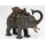 Cast model of an Elephant with howdah formed as a money box