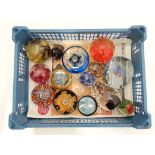 Glass Paperweights :   A collection of assorted paperweights to include ; Air inclusions, Swirl ,