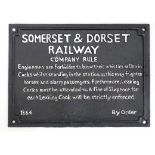 Cast sign- "Somerset & Dorset Railway...." CONDITION: Please Note -  we do not make reference to the