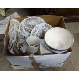 Box of assorted ceramics to include Royal Grafton Pears plates , Cherished teddies Robbie and