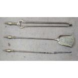 Brass fire iron set CONDITION: Please Note -  we do not make reference to the condition of lots