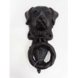 A cast "Dog" door knocker CONDITION: Please Note -  we do not make reference to the condition of