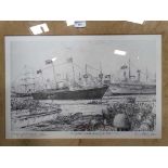 Lawrence A Sandy XX,
Lithograph marine print 15/600,
' The Spithead Jubilee showing the Fleet