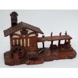 Folk Art lamp  in the form of a watermill  CONDITION: Please Note -  we do not make reference to the