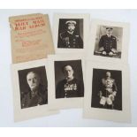 WWI : Daily Mail War Album - a set of five commemorative photocards , to include King George V ,