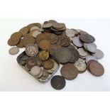 Coins: A quantity of  assorted 20th C British coins, to include Shillings and Penny's. CONDITION: