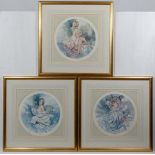 Gordon King (late XX ),
 3 Artists Proofs Prints,
"Silks " , " Satin "  and " Lace ",
Signed,