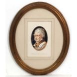 J Murhay mid XX,
Watercolour oval,
Portrait of James Hayllar ( 1829-1920),
' as the twig is bent, so