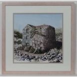 Ann long XX,
Pen  ink and wash,
' Old Cornwall- Cadgwith - The Lizard ',
Signed lower right and