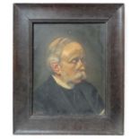W. Kitto 1908,
Oil on board,
Portrait of a Reverend wearing pince-nez reading,
Signed and dated