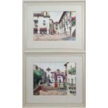 Diaz XX Spanish,
Aquatints a pair,
Spanish court yards with figures,
Signed lower right,
Aperture 12