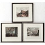 J C Stadler or Hill after Rowlanson and Pugin,
Aquatints x 3,
" Lloyd's Subscription Room ' London