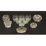 Assorted glassware to include cut glass salts etc. (11) CONDITION: Please Note -  we do not make