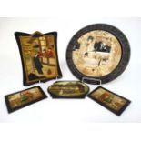 A set of 5 wall plaques by Bretby. All with the Bretby rising sun and made in England mark to the