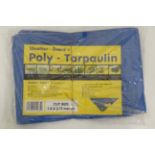 Three 1.8 metre x 2.75 metre Tarpaulins (3) CONDITION: Please Note -  we do not make reference to