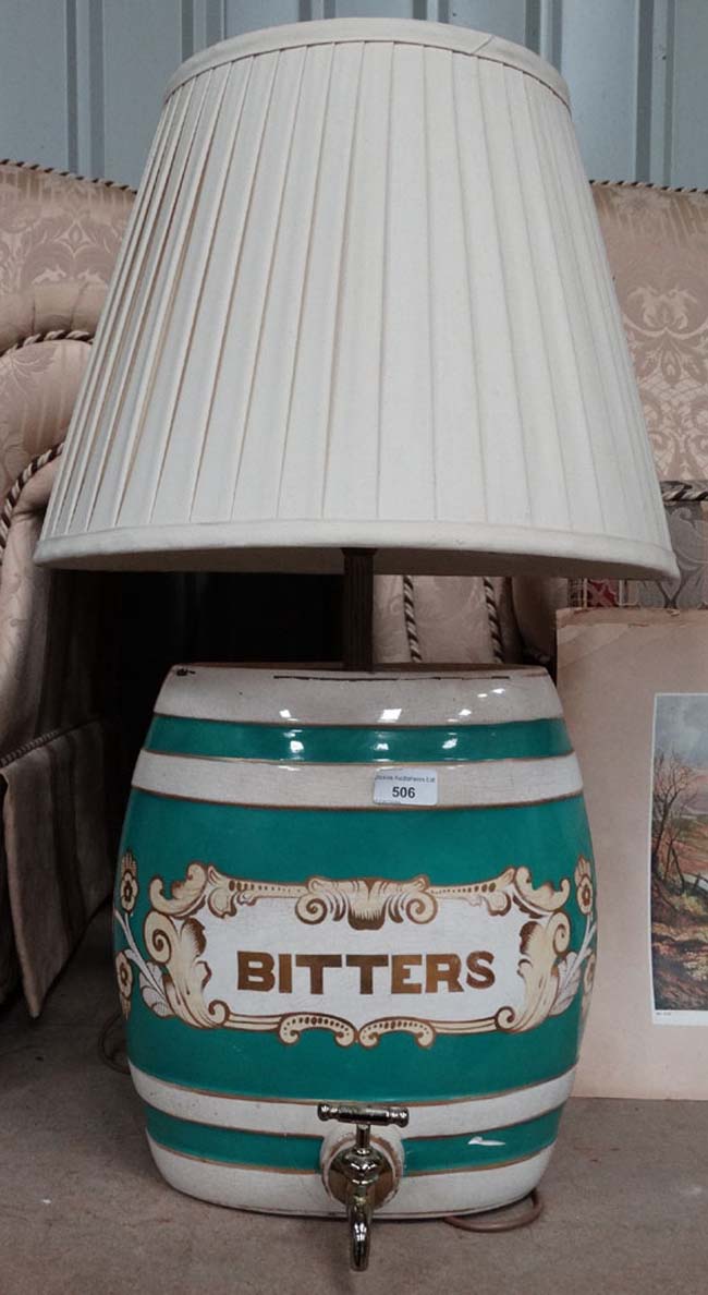 Brandy Barrel lamp CONDITION: Please Note -  we do not make reference to the condition of lots