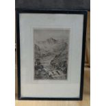 After Preston Cribb (1876-1937)
Signed monochrome print
' The Pass of Glencoe'
8 3/4 x 5 1/2"