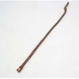 Thumb stick : A hazel shafted hand made stick with Y shaped Thumb piece to top, measuring  56" long