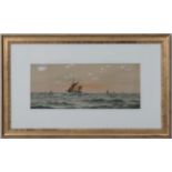 J Russell XX Maritime,
Watercolour and gouache,
A fishing boat at sea with others,
Signed lower