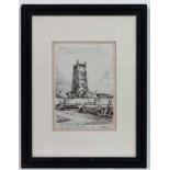 Robert Blake ( 1795-1886),
Etching,
'N. W. View of the Tower of Cromer Church'
Signed and dated '