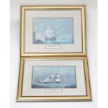 2 x sailing ship prints CONDITION: Please Note -  we do not make reference to the condition of