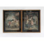 Manner of George Morland c. 1800
Pair of coloured mezzotint prints
mother and children outside a