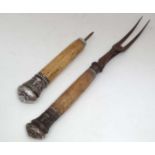 Antler handled carving items CONDITION: Please Note -  we do not make reference to the condition