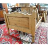 Stripped pine single bed CONDITION: Please Note -  we do not make reference to the condition of lots