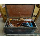 Box of assorted carpentry tools and carpentry box etc  CONDITION: Please Note -  we do not make