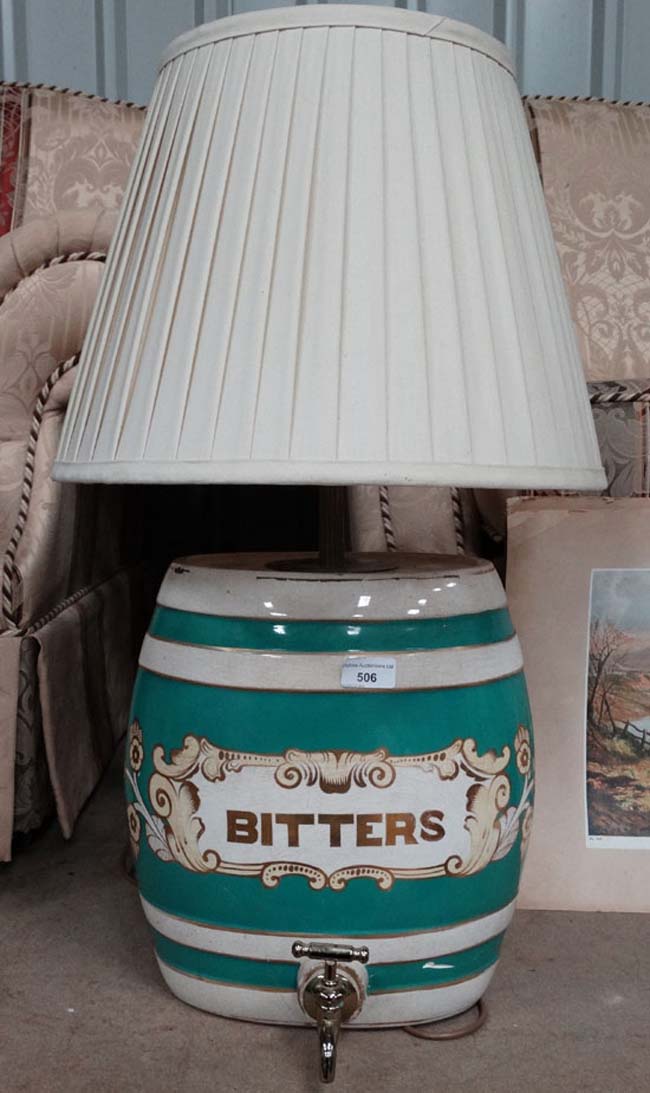 Brandy Barrel lamp CONDITION: Please Note -  we do not make reference to the condition of lots - Image 2 of 3