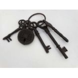 Cast metal "Jailers keys & lock" CONDITION: Please Note -  we do not make reference to the condition