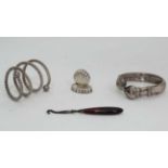 Miscellaneous items to include a menu / place card holder, glove hook etc  CONDITION: Please Note -