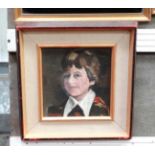 R Conier mid-late XX Irish
Oil on board
Portrait of a boy
Signed lower left
8 3/4 x 8"
 CONDITION:
