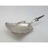 A 19thC silver caddy spoon ( bowl section)  CONDITION: Please Note -  we do not make reference to