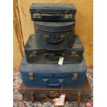 5 x retro vintage travelling trunks, cases and hat boxes CONDITION: Please Note -  we do not make