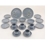 Vintage Retro : Denby Blue Dawn , a quantity of stoneware ceramics to include 5 cups and saucers,