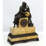 Allix & Thorpe large bronze and marble clock : an 1823 classical bronze ( with gilt sphere,