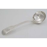 A Victorian silver fiddle pattern sauce ladle Hallmarked London 1844 maker Samuel Hayne & Dudley