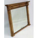 Manner of George Bullock : A 19thC gilt framed over mantle mirror 41 3/4" x 54 3/4"