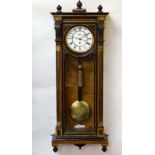 Vienna wall clock : a late 19thC Schutz single weight Timepiece Vienna wall clock with A frame