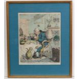 After James Gillray
Hand coloured satirical print
' Temperance enjoying a frugal meal 
Originally