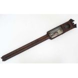 Varley London Stick Barometer : a 19 th c twin aperture mahogany Barometer , 39" long, with