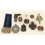 Militaria : A varied collection of military medals and badges , comprising a c1934 German Hindenberg